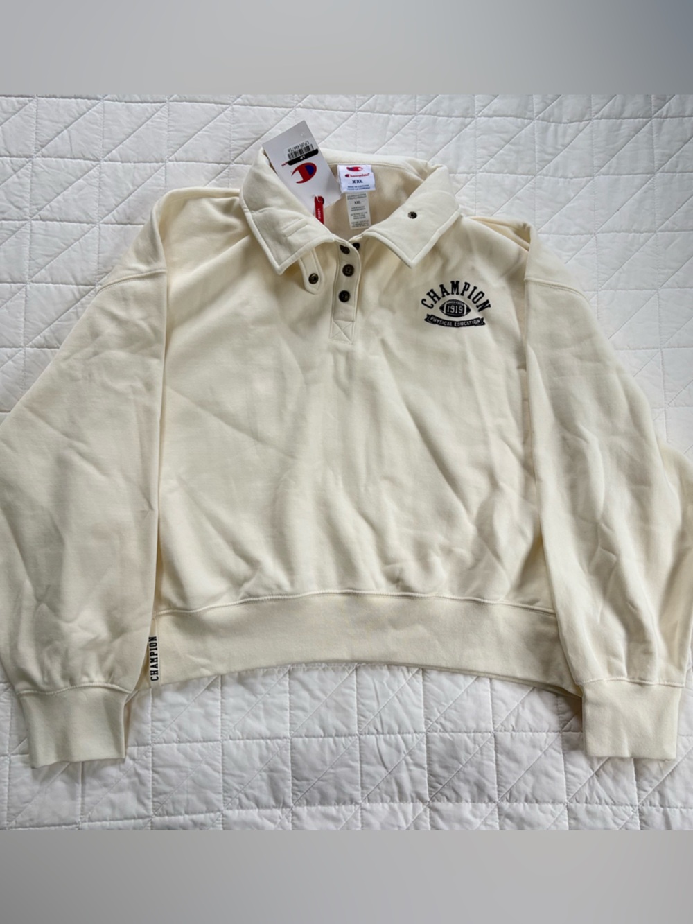 Champion Women's Long Sleeve Fleece 1/4 Snap Cropped Pullover - XXL